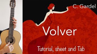 Volver C Gardel Guitar lesson sheet and Tab [upl. by Ettenan564]