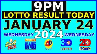 9pm Lotto Result Today January 24 2024 Wednesday [upl. by Weylin967]