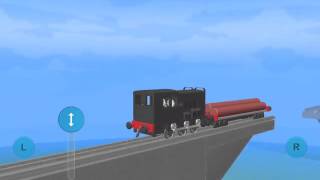 Blocksworld Thomas amp Friends Diesel Pushes Logs Into The Sea [upl. by Trstram420]