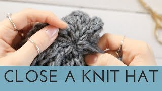 How to Close a Knit Hat  Finish a Knitted Hat [upl. by Maurits]