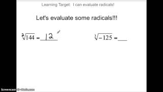 Evaluating Radicals [upl. by Dav406]