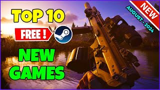 TOP 10 NEW Free Steam Games to Play August 2024 [upl. by Stavros953]