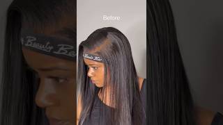 the quickest side part frontal wig install hack ever protectivestyle hairtutorial wiginstall [upl. by Franek]