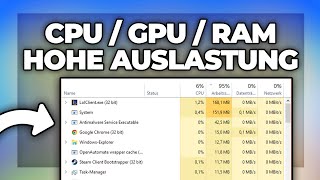 Hohe CPU RAM oder Festplatten Auslastung  Problembehebung  Windows 10  11  Deutsch PC [upl. by Dygert]