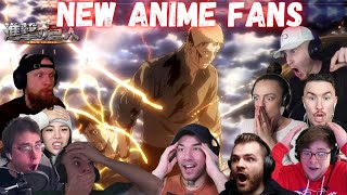 ANIME NEWBIES REACT TO REINER amp BERTHOLD TRANSFORMATION ATTACK ON TITAN SEASON 2 EPISODE 6 REACTION [upl. by Lowrie]