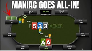 Micro Stakes Maniac Goes All In  We Have AA [upl. by Navonod]