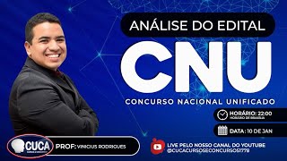 ANÁLISE DO EDITAL CNU  PROF° VINÍCIUS RODRIGUES [upl. by Zavala]