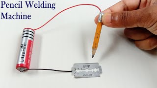 How To Make Simple Pencil Welding Machine At Home With Blade  Diy 12V Welding Machine [upl. by Wycoff]