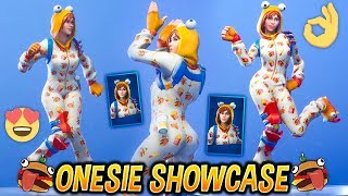 NEW ONESIE quotFemale Durr Burgerquot SKIN SHOWCASE WITH BEST FORTNITE DANCES amp EMOTES [upl. by Nyroc]