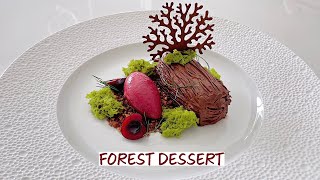 MICHELIN STAR Forest Dessert with Chocolate Matcha amp Cherry  Fine Dining Pastry Recipe [upl. by Bible]