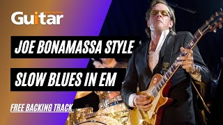 Joe Bonamassa Style Slow Blues in Em  Free Backing Track Friday [upl. by Enytsirhc]