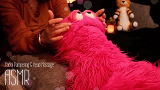 ASMR Sleepy Pink Monster Gets Facial Pampering amp Head Massage Before Bed • Whispered [upl. by Oinegue682]