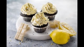 Cupcakes fourrés au lemon curd et glaçage au chocolat blanc [upl. by Blim301]