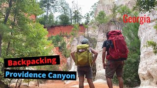 Backpacking Providence Canyon  Backcountry camping in Lumpkin Georgia [upl. by Lekcar]