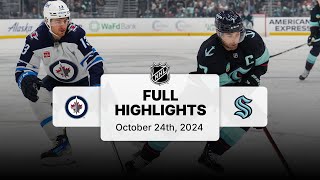 Jets at Kraken  October 24 2024  NHL Full Game Highlights [upl. by Elmaleh]