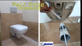 Hindware wall hung commode installation in Telugu wall hung toilet [upl. by Nnylacissej]