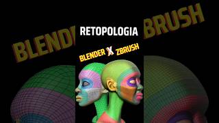 RETOPOLOGIA BLENDER OU ZBRUSH 3d 3dmodeling zbrush blender [upl. by Yotal]