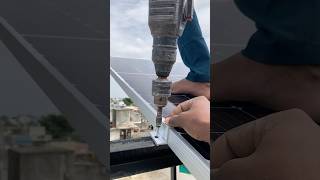 solar panel installation viral3shortideo solarenergy solarelectrical [upl. by Namyaw398]