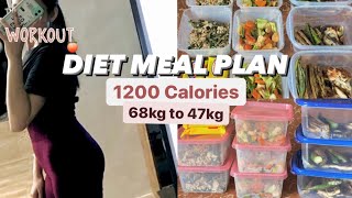 Diet Meal Plan w 1200 calories for weightloss Low calorie amp Low budget  TriVlogs  Philippines [upl. by Ydnab]