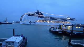 MSC Lirica Cruise Ship sailing in to Venice Italy [upl. by Noseimaj404]