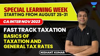 Basics of Taxation and General Tax Rates  Fast Track Taxation  CA Inter NOV 2023  Nishant Kumar [upl. by Torrie]