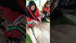 Weaving of mats in Tehran handicrafts exhibition in Gilan province pavilioniran❤️ [upl. by Marnia]