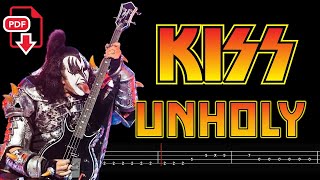 KISS  Unholy 🔴Bass Tabs  Notation ChamisBass kissbass basstabs kissband [upl. by Rexfourd]