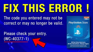 💰 PS4 WC403771 amp WC 403760  HOW TO FIX REDEEM CODE ERROR [upl. by Llewen]