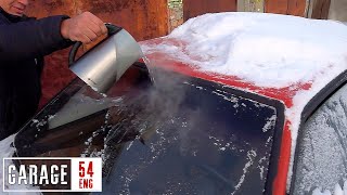 What happens when you POUR boiling water onto a frozen windshield [upl. by Ahsii]