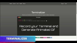 Terminalizer  Record your terminal and generate animated gif images [upl. by Leisam]