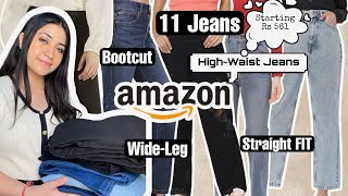 HUGE Amazon HighWaist Jeans HaulStarting Rs 567Bootcut Wide leg amp Straight FIT JeansRenigraphy [upl. by Pantheas]