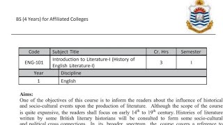 BS English  Complete Course Outline 1stsemester punjabuniversity pu bsnotesbank [upl. by Nicolle]