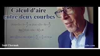 AIRE DÉLIMITÉE PAR UNE COURBE ET SON ASYMPTOTE OBLIQUE [upl. by Hills]