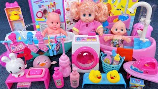 16 Minutes Satisfying with Unboxing Pink Bathtub Playset，Laundry Toys Collection ASMR  Review Toys [upl. by Ellebyam]