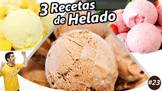 3 HELADOS CASEROS muy DELICIOSOS 😍🍨😋 Las 3 MEJORES RECETAS FÁCILES  23 Helado nieve o postre [upl. by Anivlis]