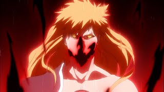 『BLEACH 千年血戦篇』Ichigo full Hollowfication and overwhelmed Ulquiorra spiritual powers [upl. by Feetal]