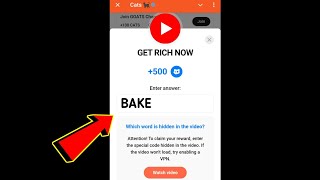 GET RICH NOW Cats Code  GET RICH NOW cats video code today [upl. by Gil]