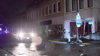 Storm damages businesses on the square in Carthage Mo [upl. by Searby]