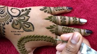 Latest Simple Stylish and Beautiful Mehndi Design for Hand  Arham Mehndi [upl. by Anytsyrk181]