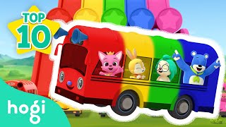 Wheels on the Bus  More Nursery Rhymes  BEST SONGS and COLORS of BUS 🚌｜Pinkfong amp Hogi [upl. by Niuq]