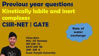 Labile and Inert Complexes  Previous year questions  CSIRNET  GATE [upl. by Halladba]