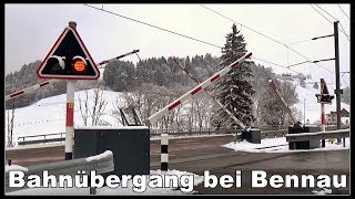 Railroad Crossing  Bahnübergang bei Bennau Bezirk Einsiedeln nähe Bahnhof Biberbrugg [upl. by Meisel533]