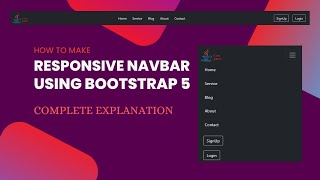 How to Create Responsive Navbar using Bootstrap 5  Bootstrap 5 Tutorial [upl. by Adnaral]