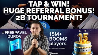 BOOMS GAME TAP AND WIN BIG REFFERRAL BONUS 2B TOURNAMENT AIRDROPS 15M PLAYERS ALREADY [upl. by Amoakuh]