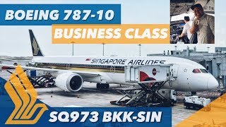 BOEING 78710 Dreamliner Singapore Airlines NEW Business Class FLIGHT REVIEW SQ973 220418 [upl. by Vitkun]