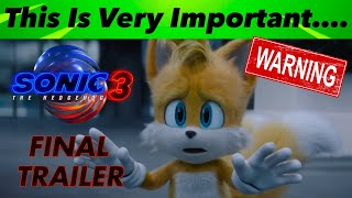 HUGE WARNING Issued For Sonic Movie 3’s FINAL TRAILER [upl. by Iatnohs]