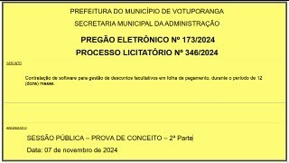 PREGÃO ELETRONICO 1732024 PROCESSO 3462024 [upl. by Navada]