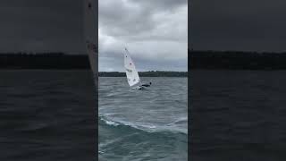 Upwind sailing sailing water racing lasersailing bigwaves ilca [upl. by Cohbert]