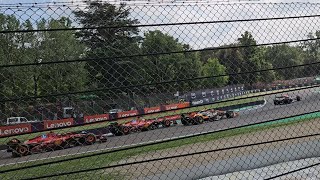 F1 Imola 2024  Race Start from Tamburello Turn 1  General Admission Circolare Prato [upl. by Aropizt]