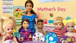 quotBarbie and Ken Doll Family Morning Routine and Mothers Day Crafts at the Nurseryquot [upl. by Milissa782]